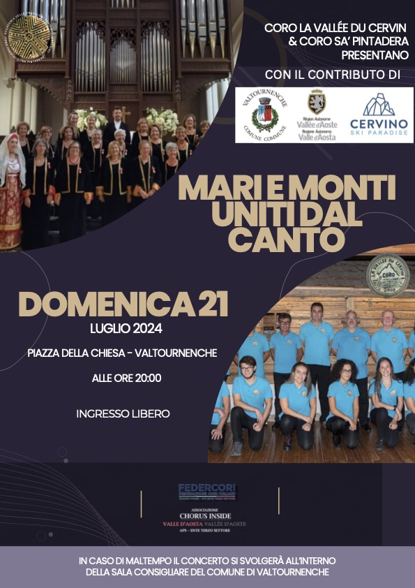 Mari e Monti uniti dal canto: un fine settimana di concerti in Valle d'Aosta