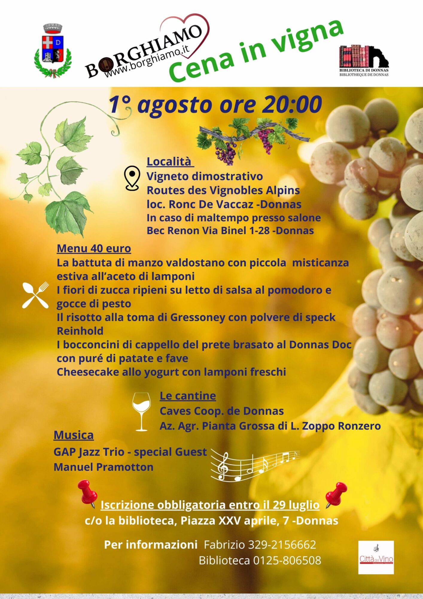 Cena in Vigna a Donnas