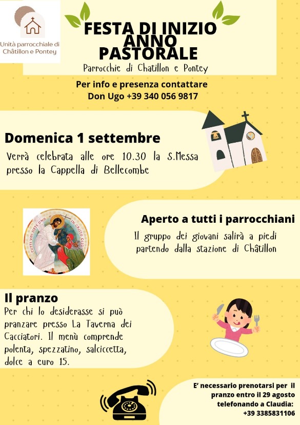 Locandina della festa di inizio anno Pastorale