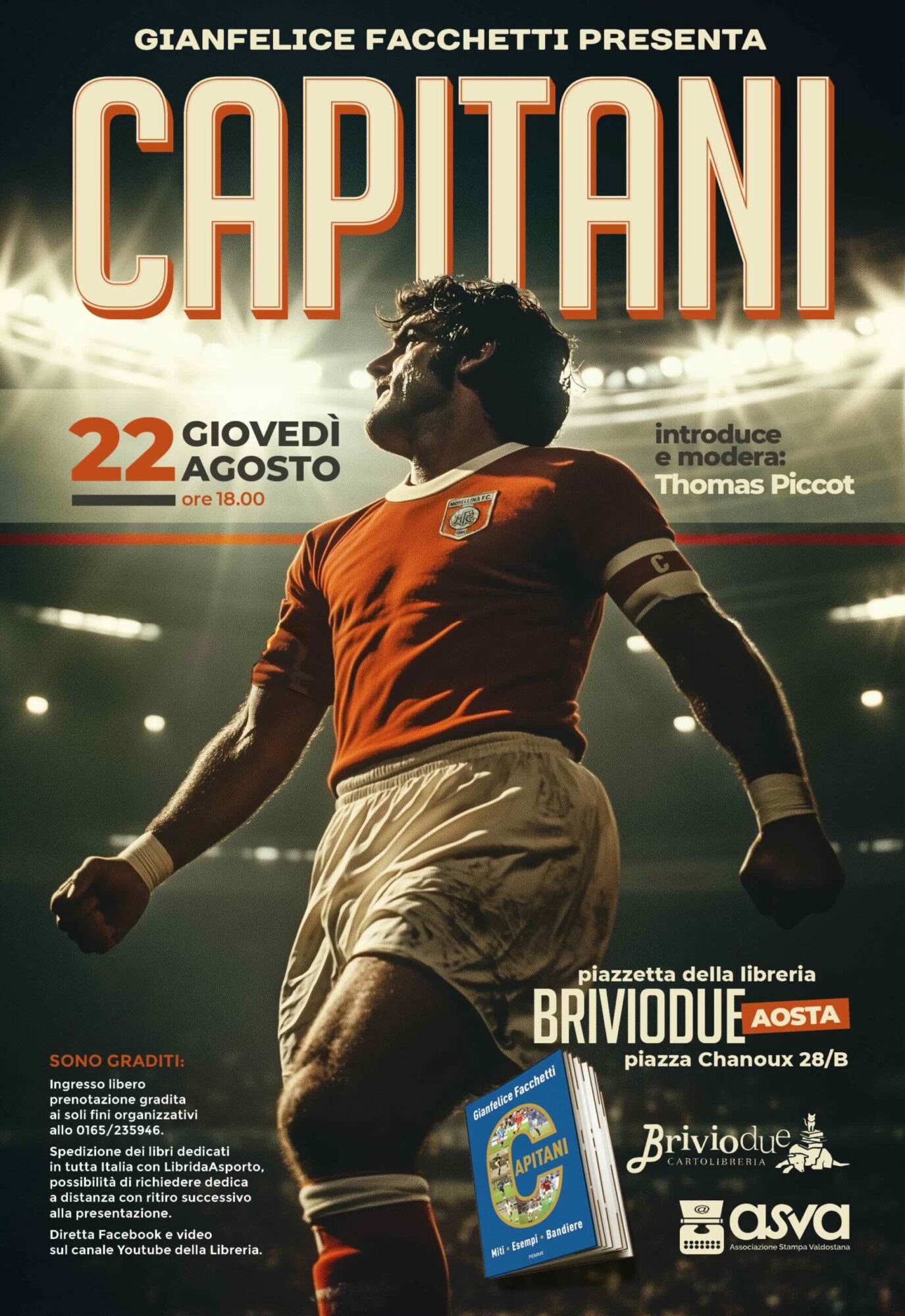 Presentazione del libro Capitani di Gianfelice Facchetti ad Aosta