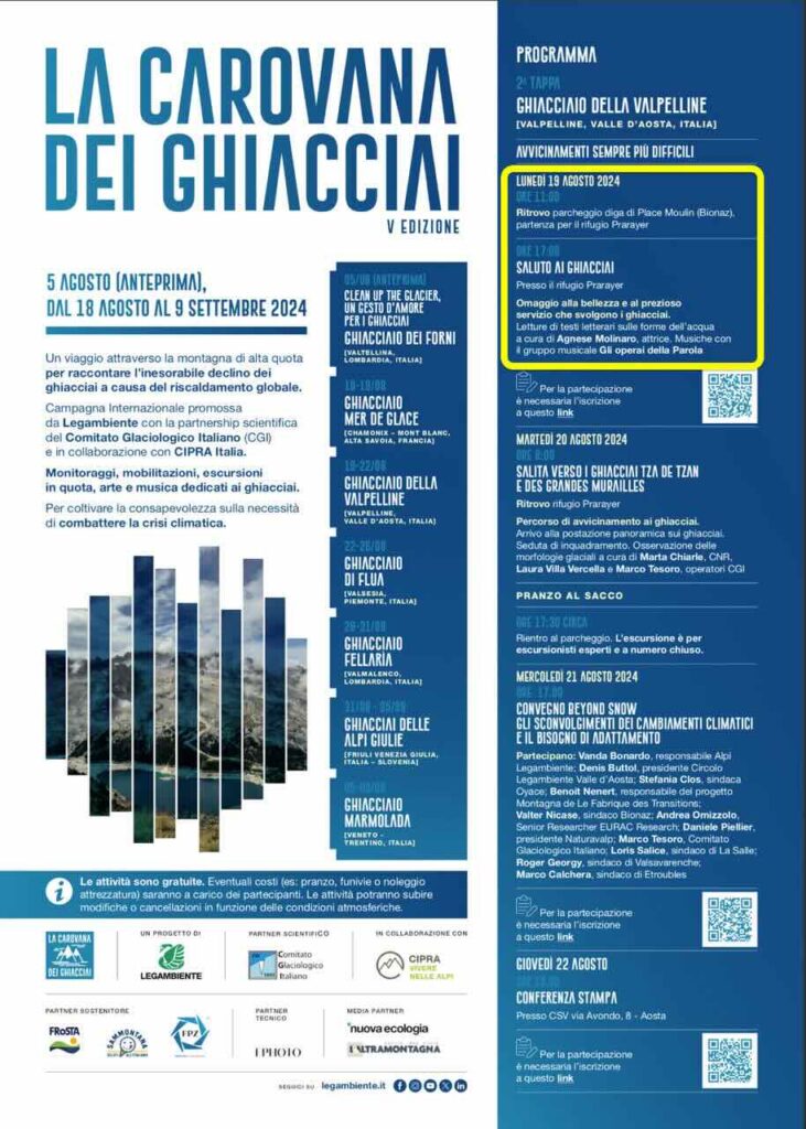 Locandina la Carovana dei ghiacciai