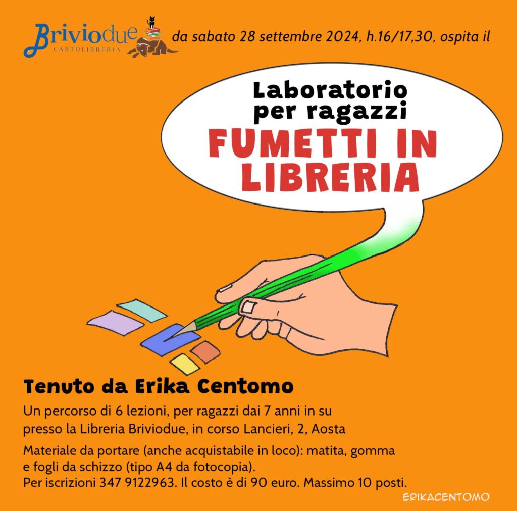 Locandina laboratorio per in libreria con Erika Centomo