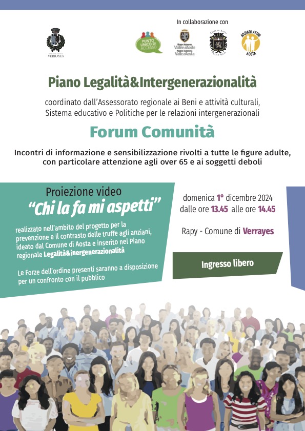 Locandina Forum di Comunità a Verrayes
