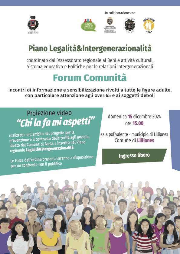 Locandina Forum di Comunità a Lillianes