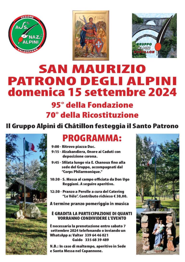 Il gruppo Alpini di Châtillon festeggia San Maurizio