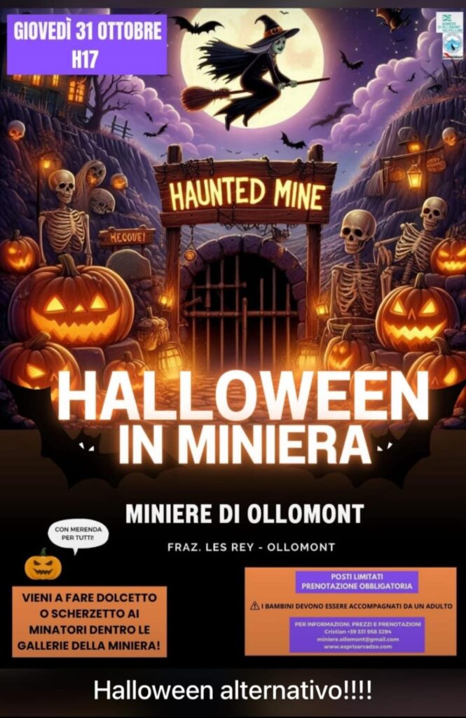Locandina Halloween in miniera a Ollomont