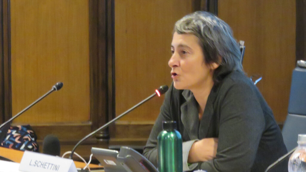 Laura Schettini durante l'incontro ad Aosta