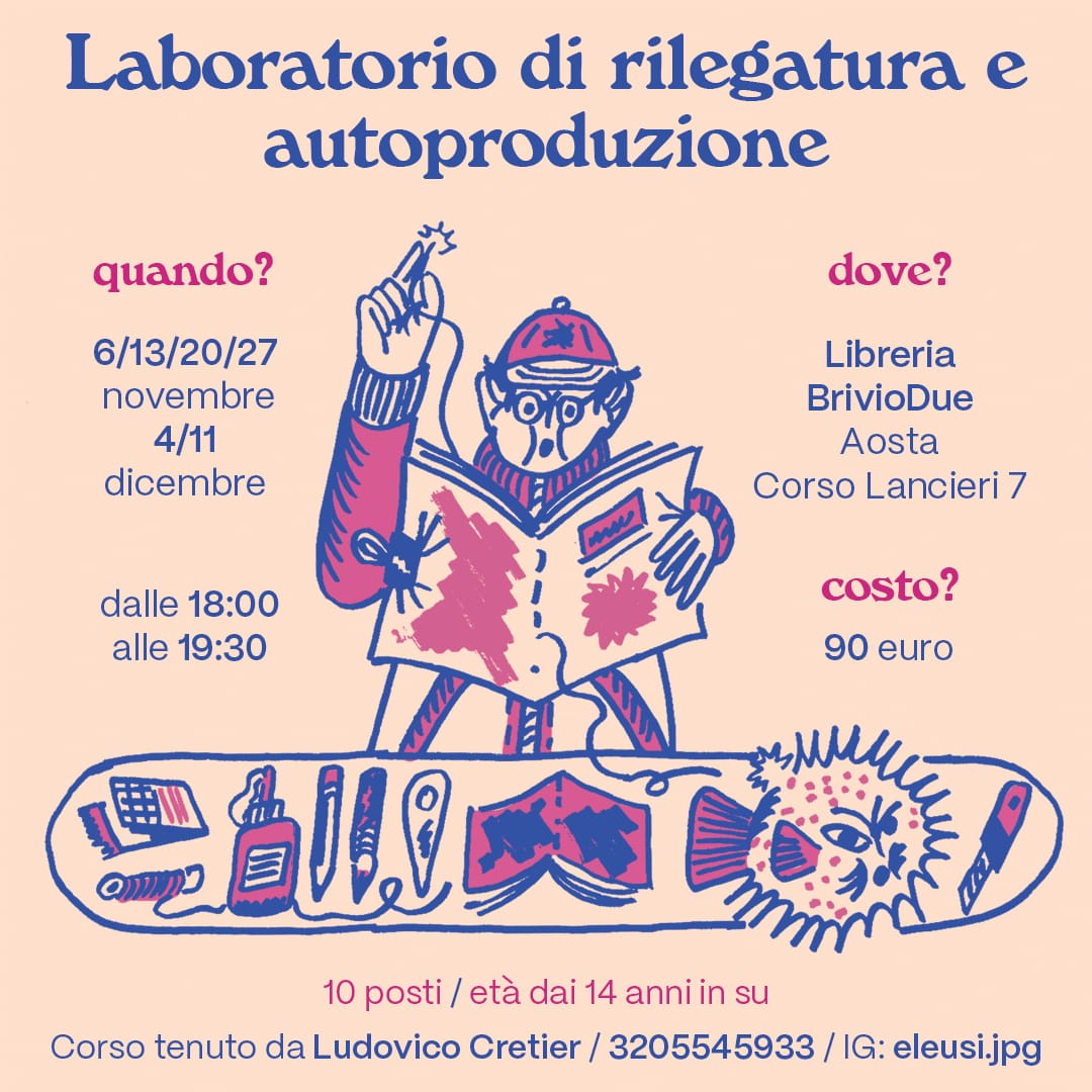 Ludovico Cretier conduce un laboratorio per rilegare un libro