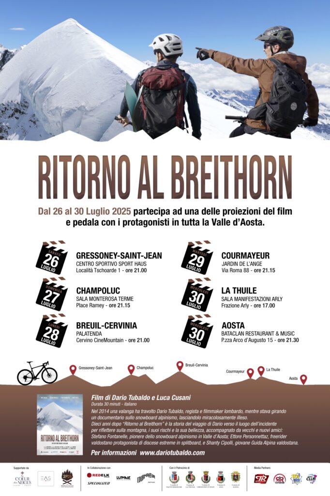 Locandina delle proiezioni del film Ritorno al Breithorn