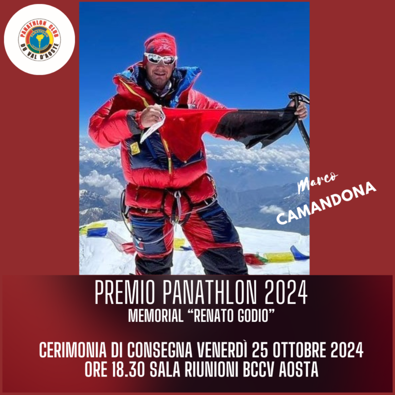 Il Premio Panathlon 2024 a Marco Camandona