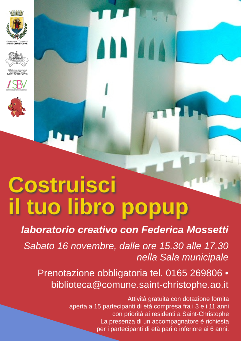 Un laboratorio per libri pop a Saint-Christophe