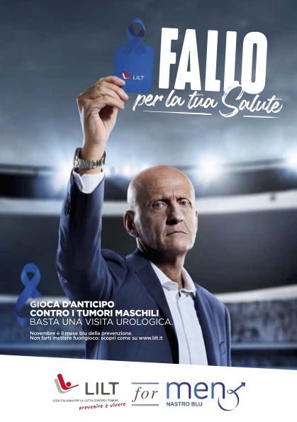 Lilt for men: Pierluigi Collina ambasciatore della prevenzione oncologica maschile