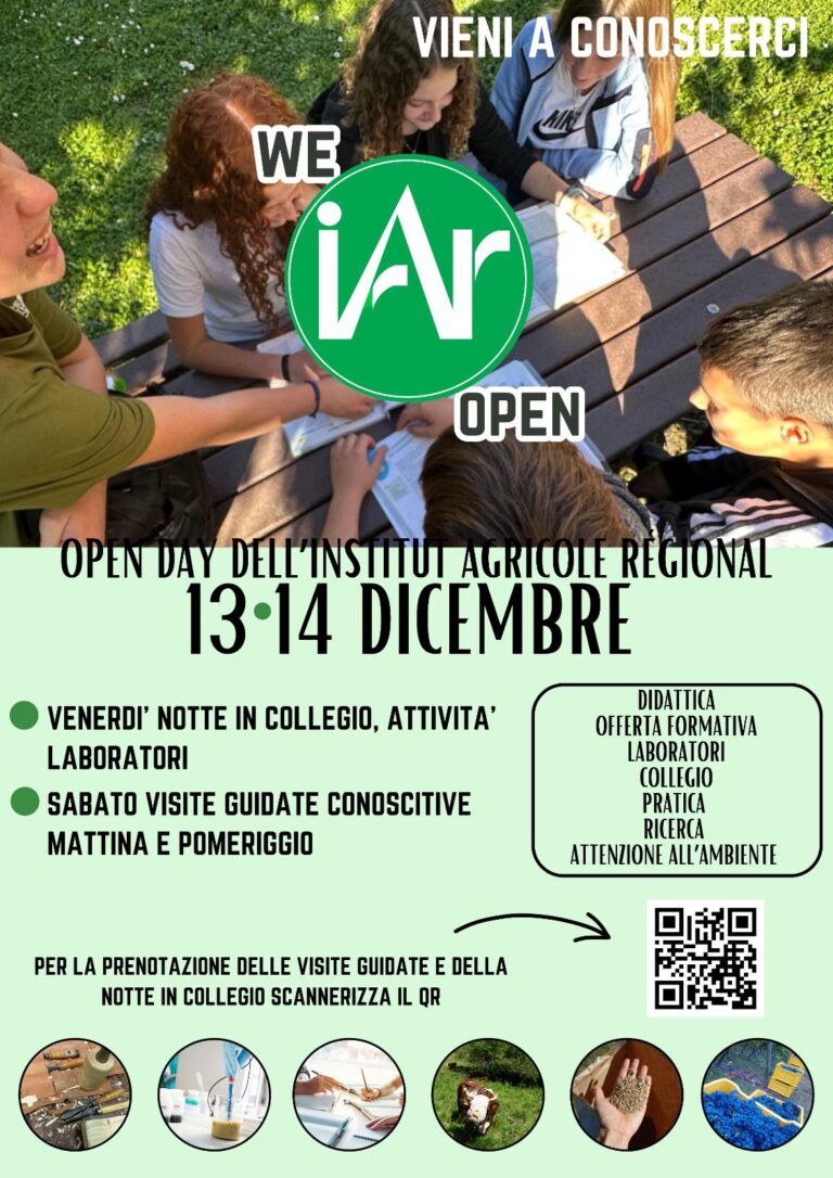 Open day 2024 all'Institut Agricole Régional