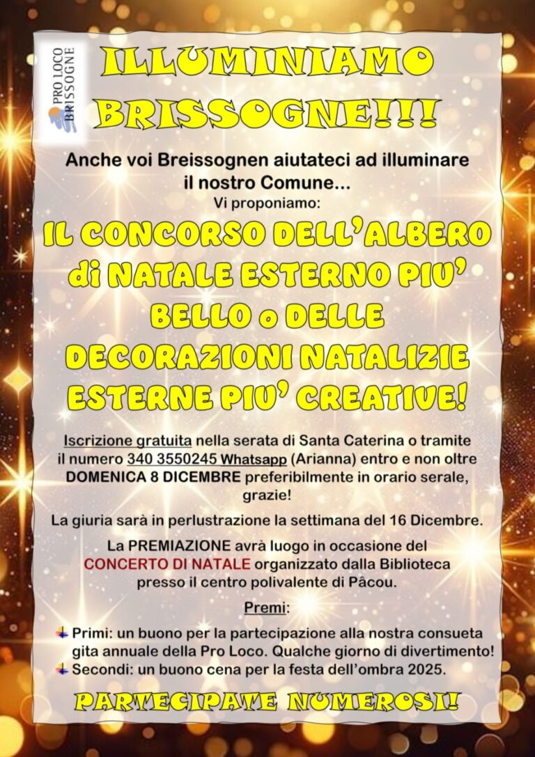 A Brissogne, il Natale si accende con il concorso delle decorazioni