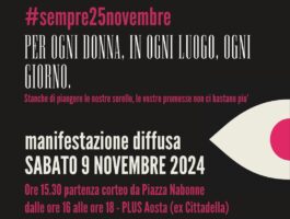 #sempre25novembre: il Centro Donne contro la Violenza di Aosta in corteo per dire basta alla violenza di genere