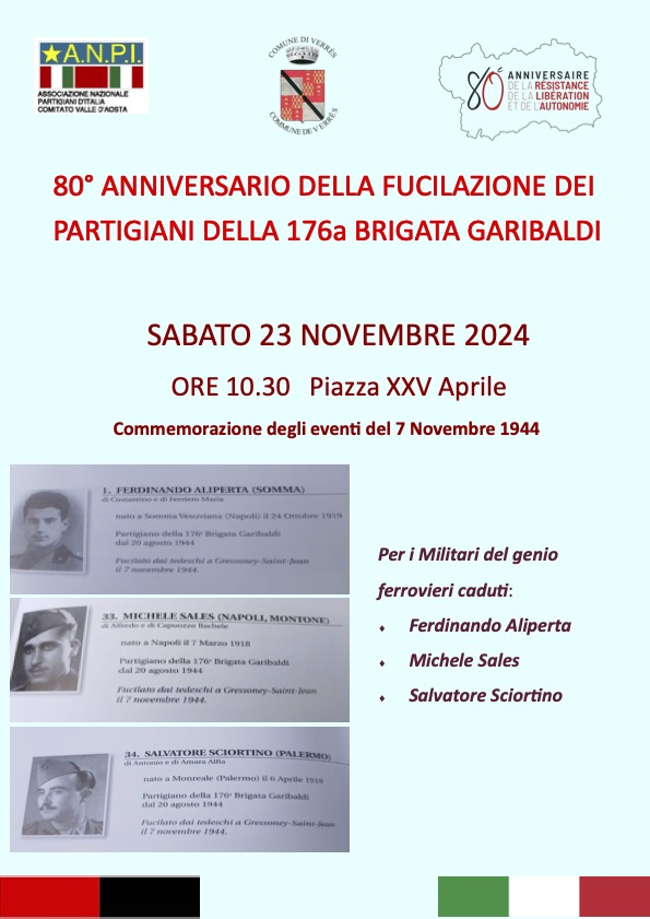 Locandina dell'Anniversario della Fucilazione dei partigiani della 176a Brigrata Garibaldi