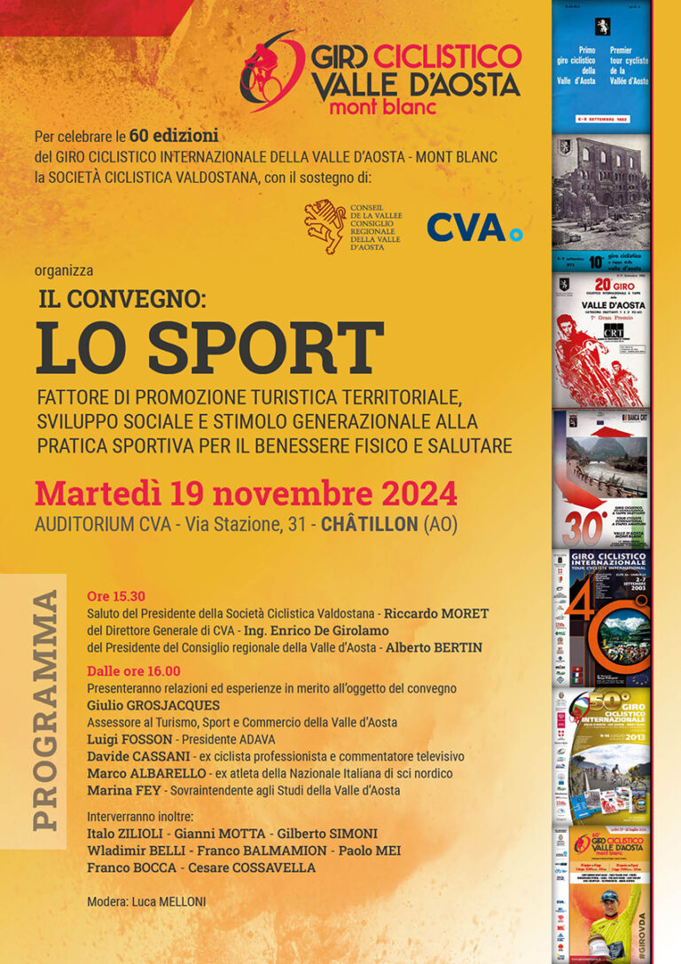 Un convegno per i 60 anni del Giro ciclistico della Valle d'Aosta