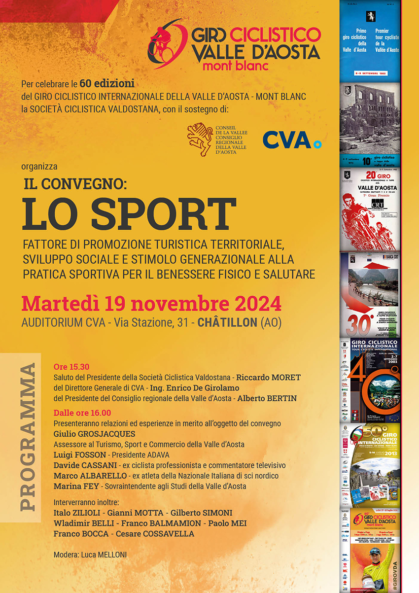 Un convegno per i 60 anni del Giro ciclistico della Valle d\'Aosta