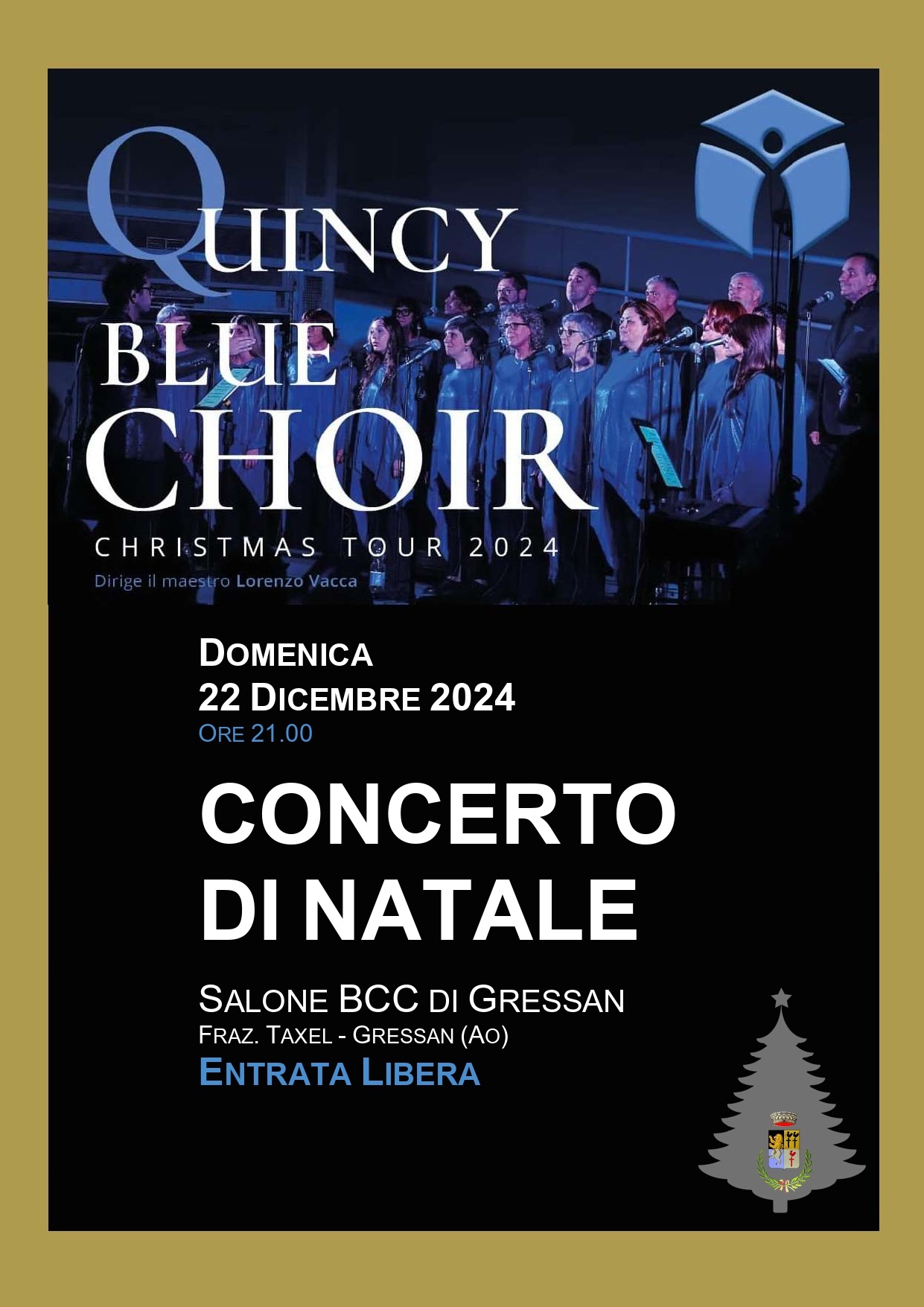 Concerto natalizio a Gressan con il Quincy Blue Choir