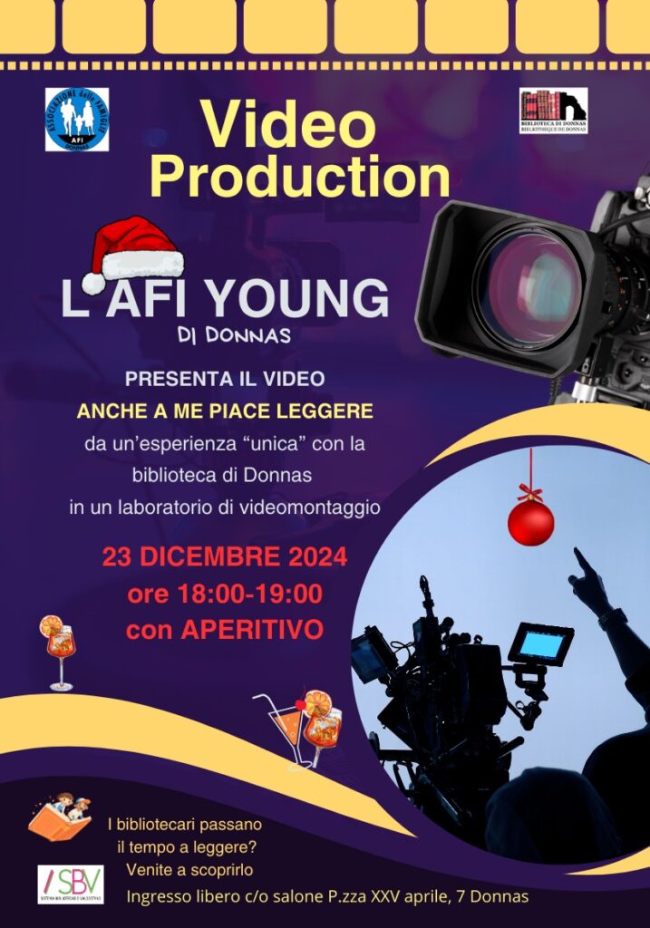 Locandina di presentazione del laboratorio di videomontaggio