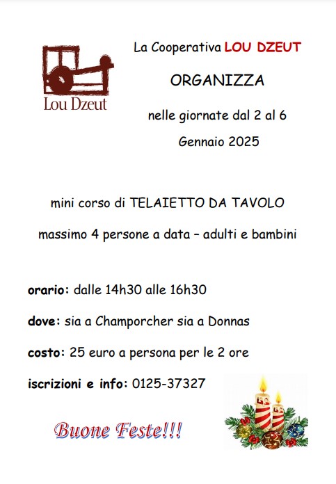 Locandina corso telaietto da tavolo