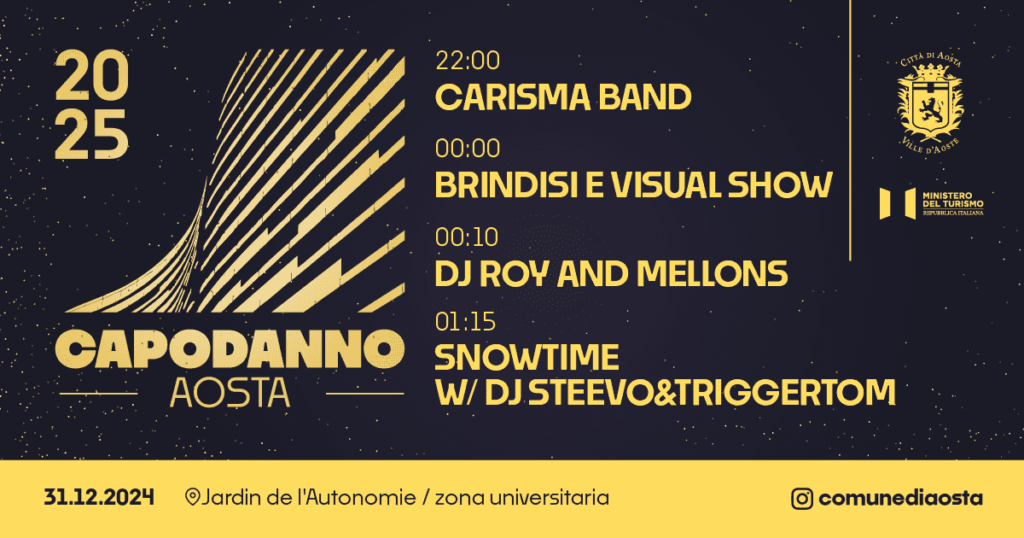 Locandina del Capodanno Aosta 2025