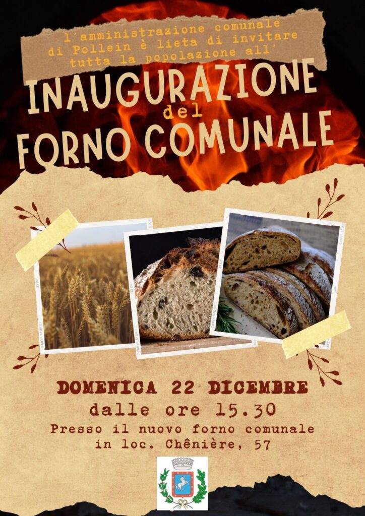 Locandina di inaugurazione Forno Comunale di Pollein