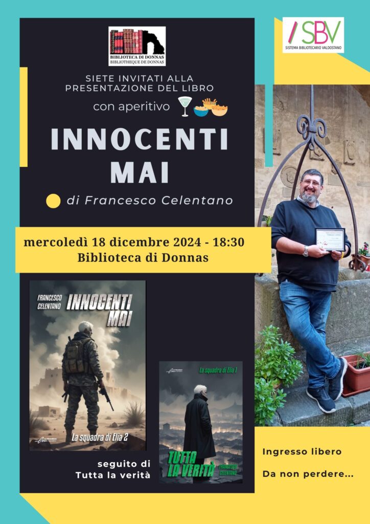 Locandina di presentazione del libro Innocenti mai