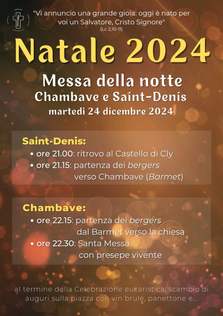 Natale 2024: le celebrazioni tra Chambave e Saint-Denis