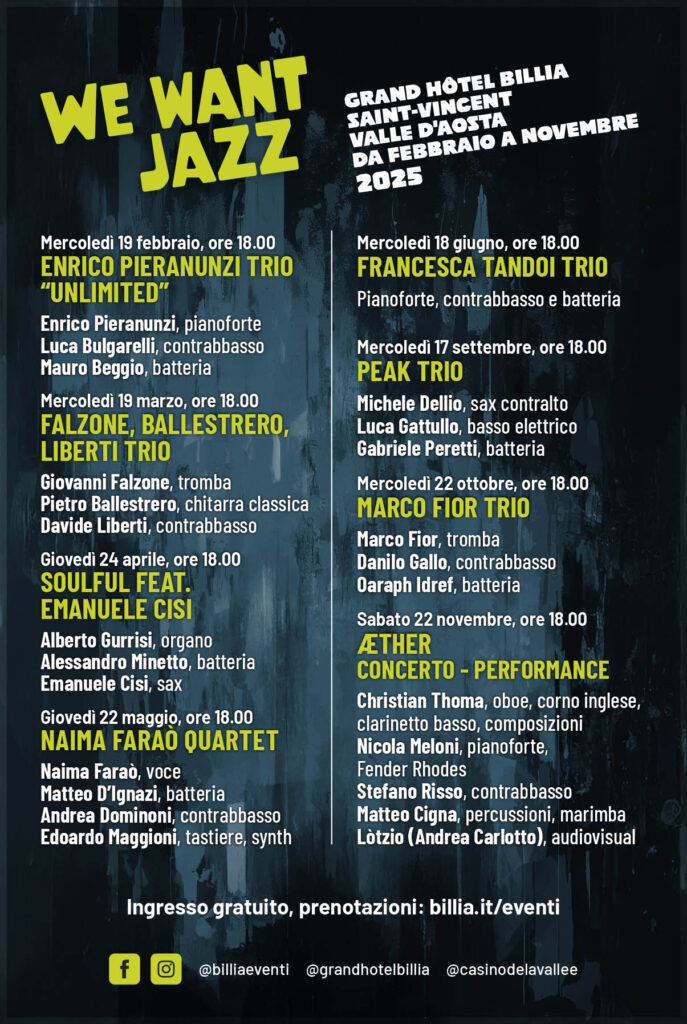 Calendario della rassegna We wan jazz 2025