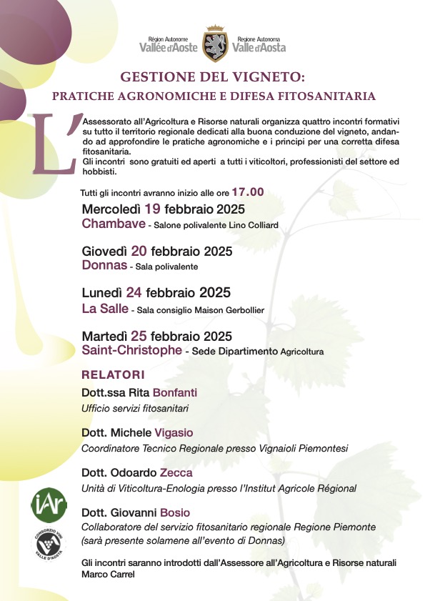 Locandina gestione del vigneto