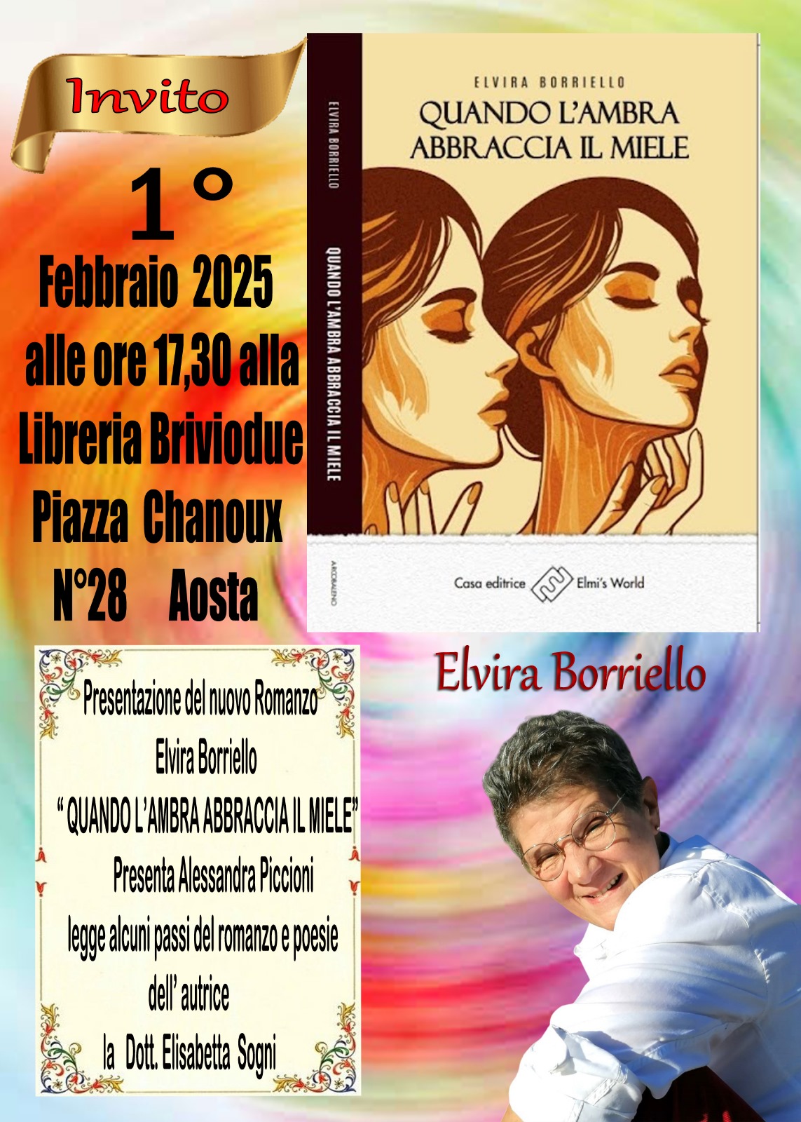 Elvira Borriello presenta il romanzo Quando l’ambra abbraccia il miele