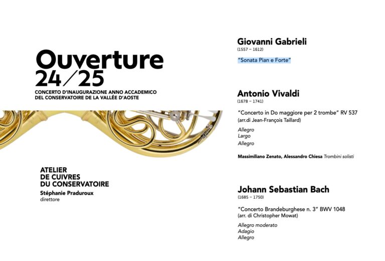 Concerto di inaugurazione dell’anno accademico del Conservatoire de la Vallée d’Aosta