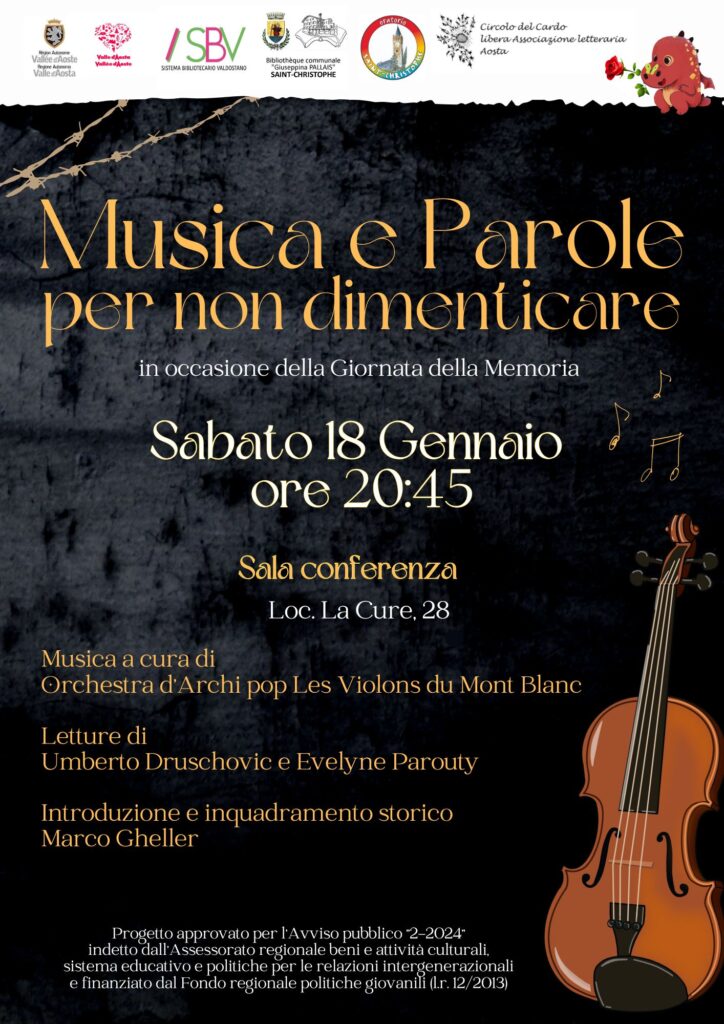 Locandina musica e parole per non dimenticare