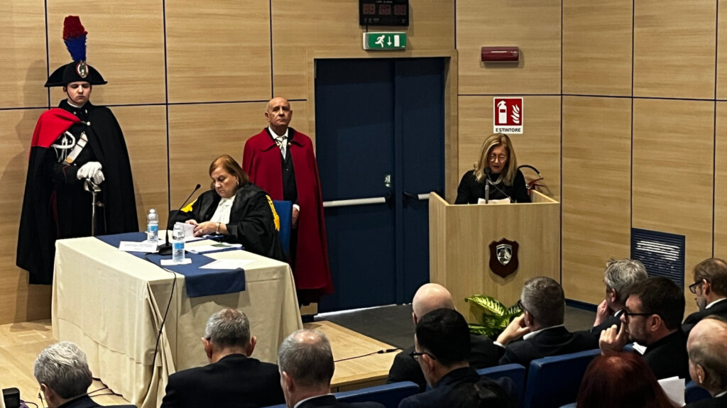 Cristiana Rondoni, presidente della sezione regionale di controllo della Corte dei conti della Valle d'Aosta durante l'inaugurazione dell'Anno giudiziario 2025