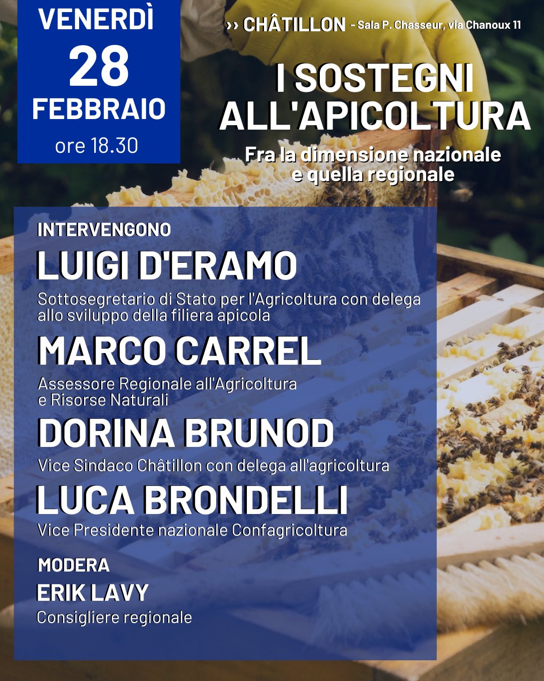 Luigi D’Eramo in Valle per parlare di agricoltura e apicoltura