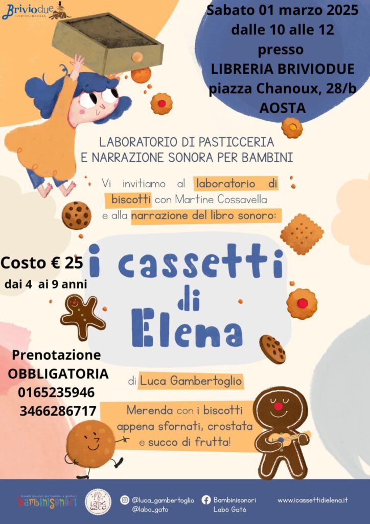 Locandina del laboratorio di pasticceria e narrazione