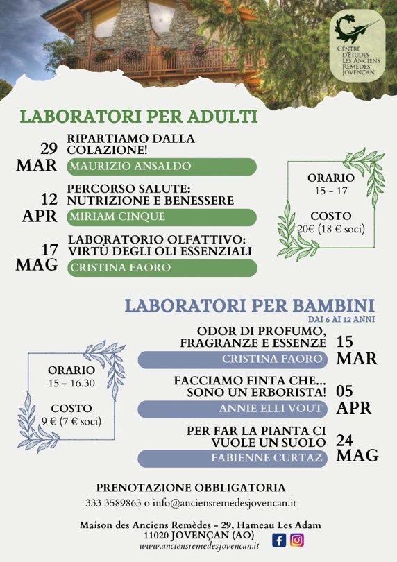 Locandina programmazione del Centre d'études Les Anciens Remèdes