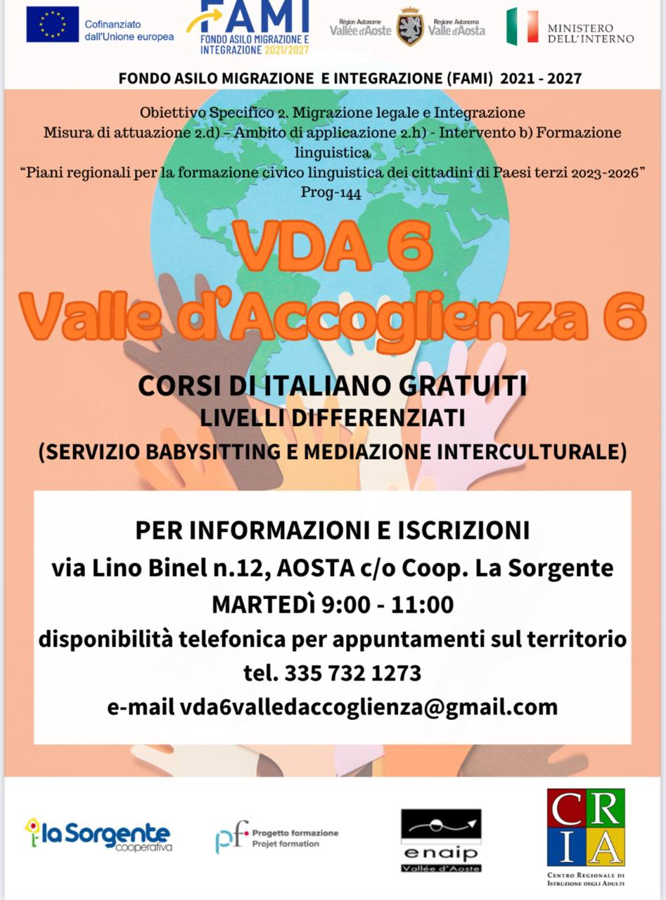 Corsi di italiano gratuiti con servizio di babysitting e mediazione interculturale
