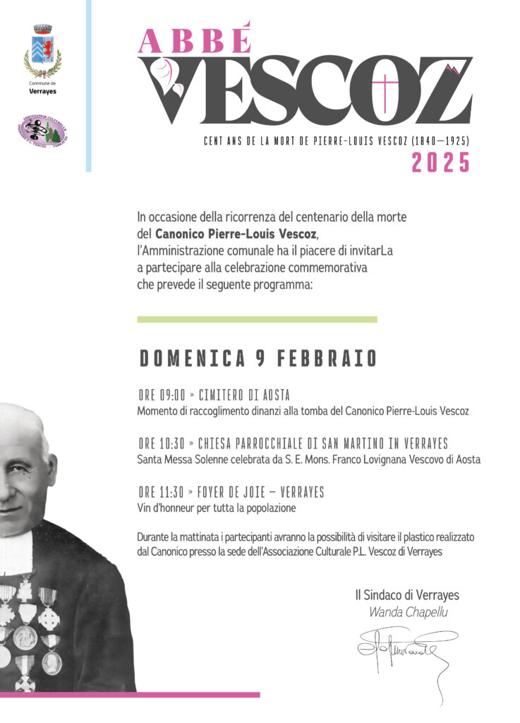 Locandina ricorrenza del centenario della morte di Pierre-Louis Vescoz