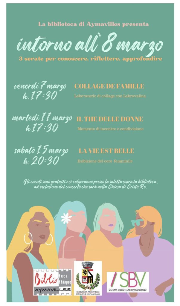 Locandina eventi della Biblioteca di Aymavilles