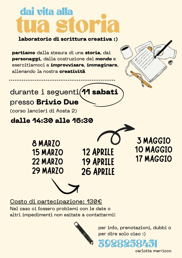Volantino laboratorio di scrittura creativa