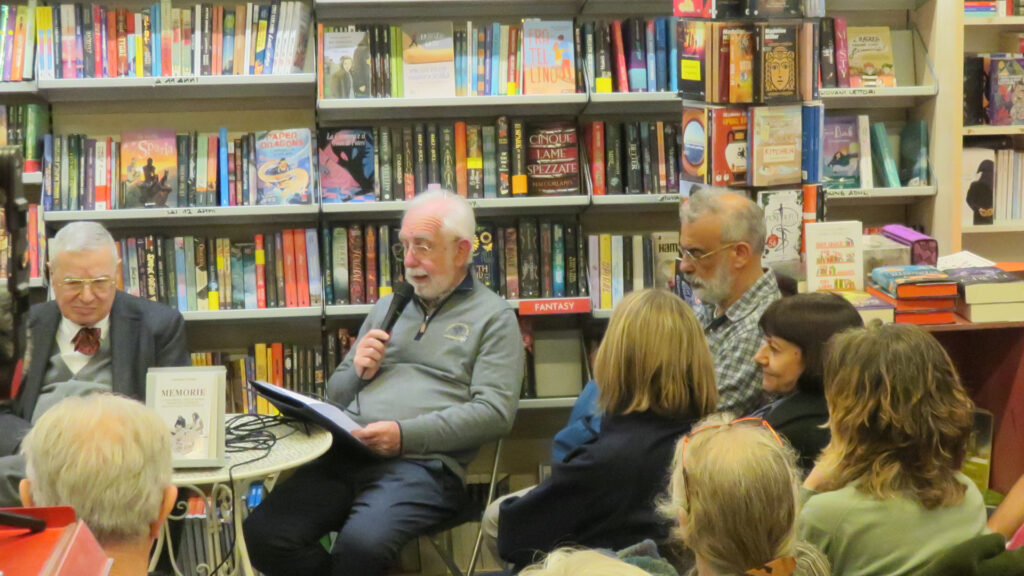 Saverio Favre con Gherardo Priuli alla presentazione del libro ad Aosta