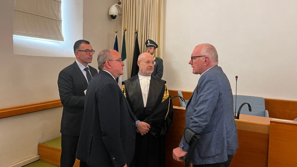 Paolo De Paola, Nicola Graziano, Diego Spampinato e Renzo Testolin a fine cerimonia