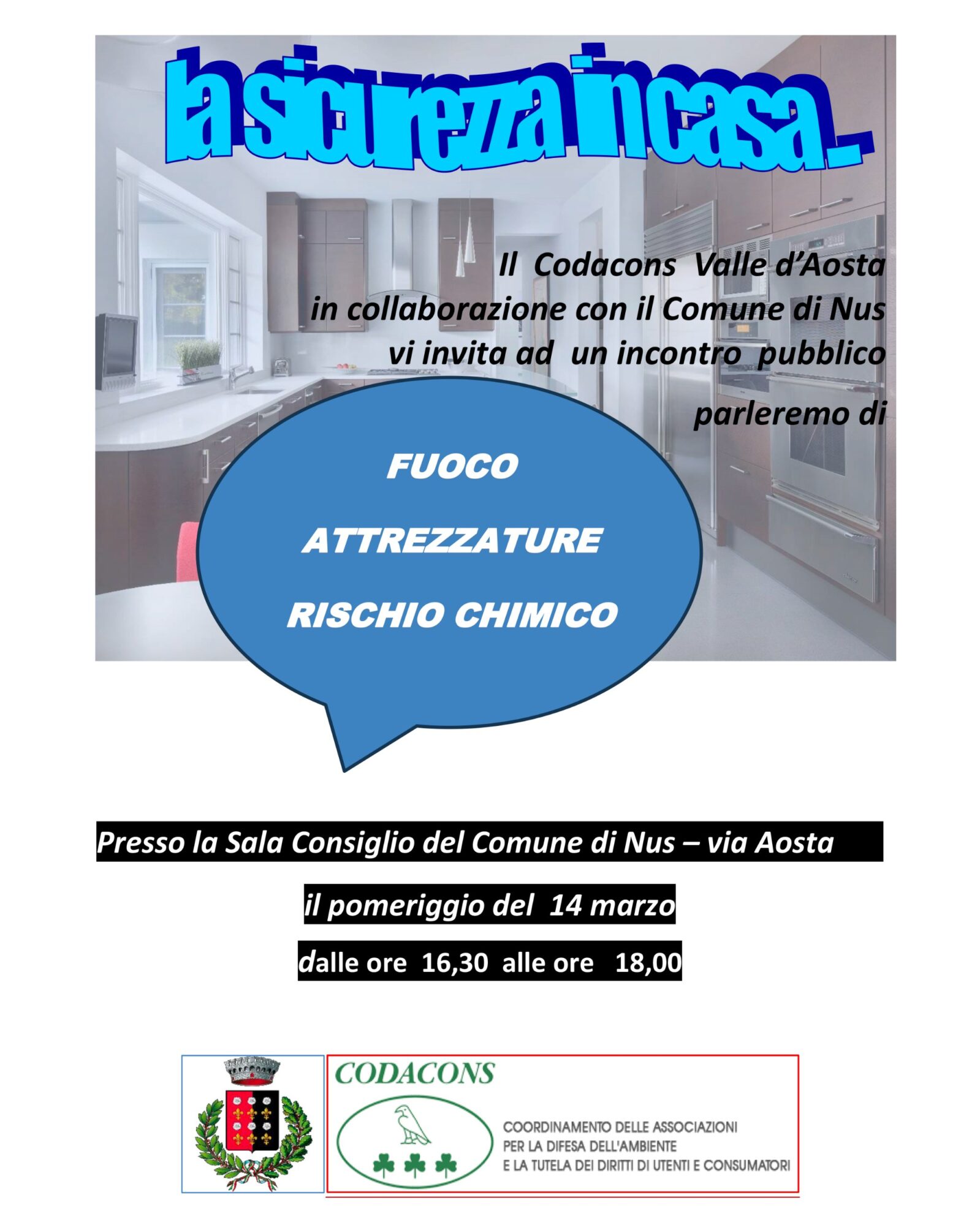 Sicurezza e prevenzione, incontro pubblico a Nus