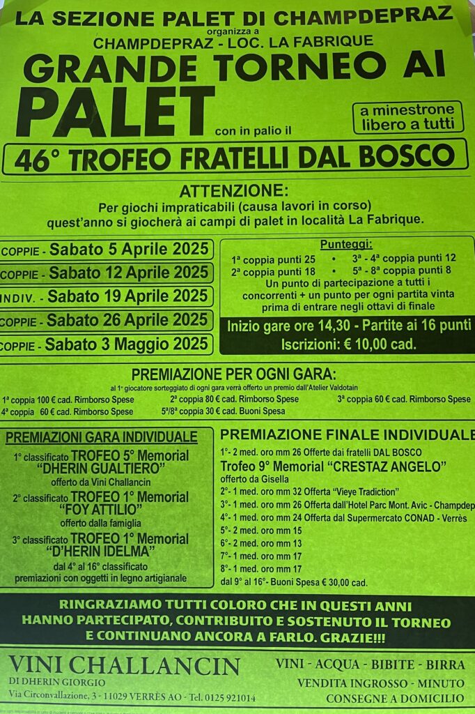 Locandina del 46° Trofeo Fratelli Dal Bosco di palet