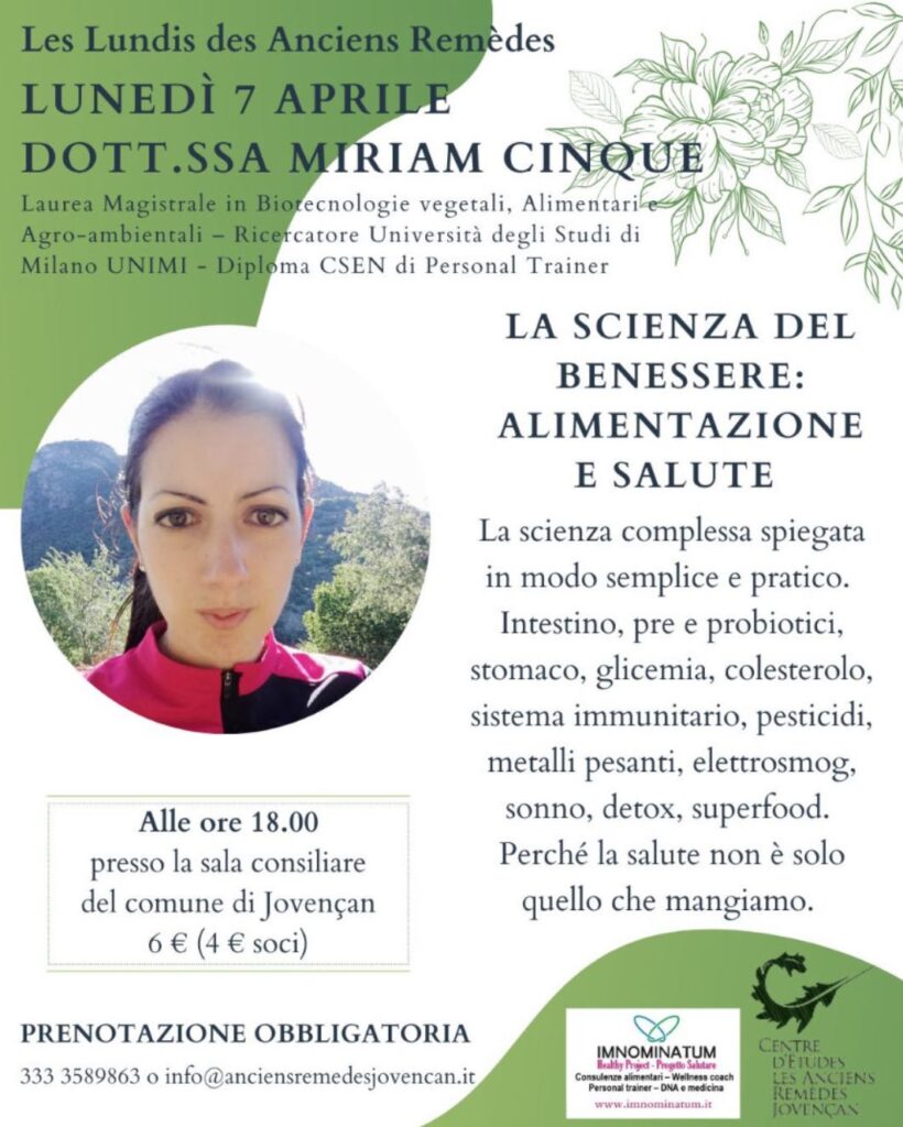 Locandina della conferenza La scienza del benesse: alimentazione e salute