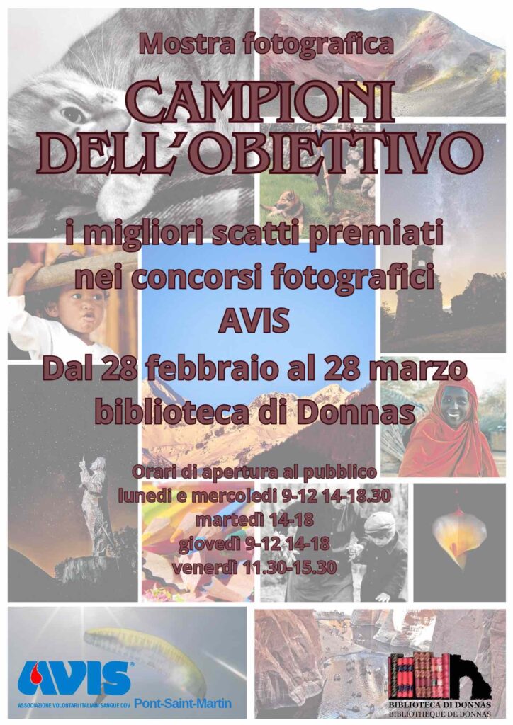 Locandina della mostra fotografica Campioni dell'obiettivo