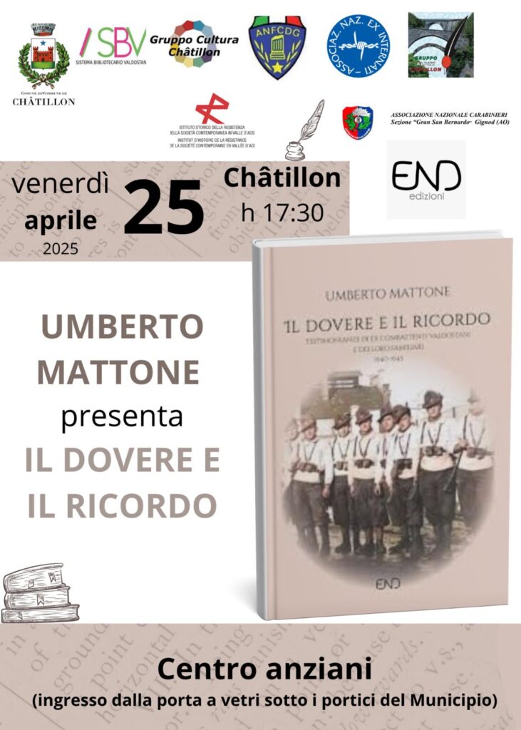 Locandina di presentazione del libro Il dovere e il ricordo