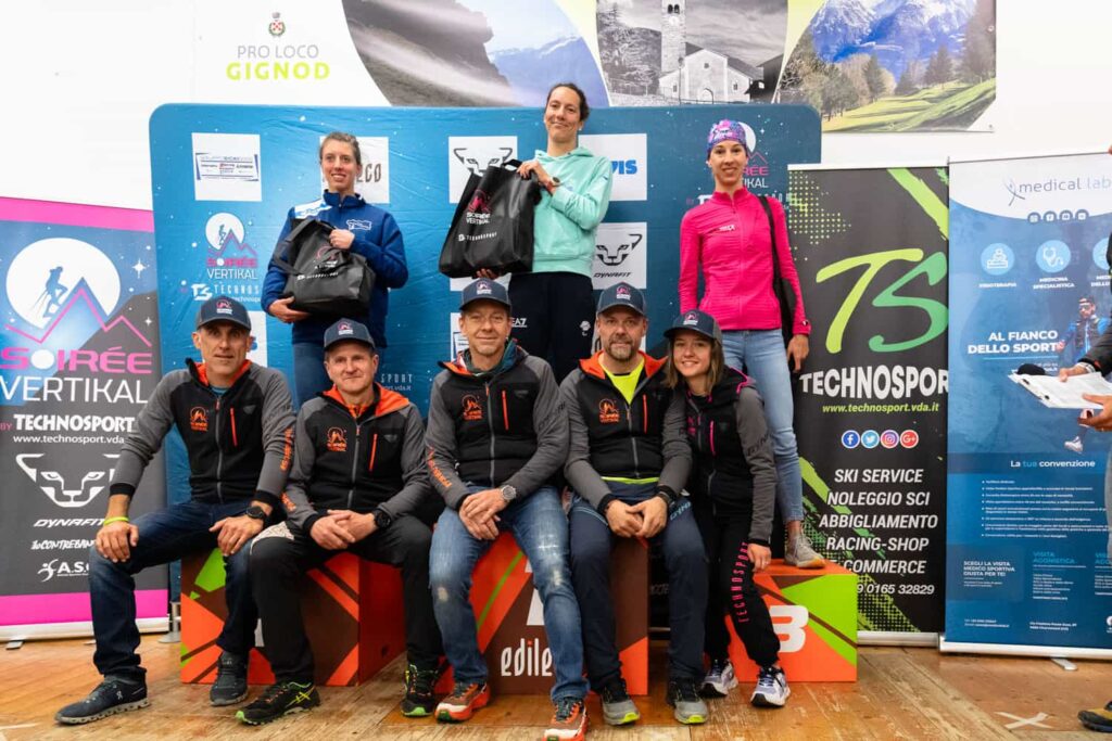 Podio femminile della seconda tappa del Soirée vertical a Gignod